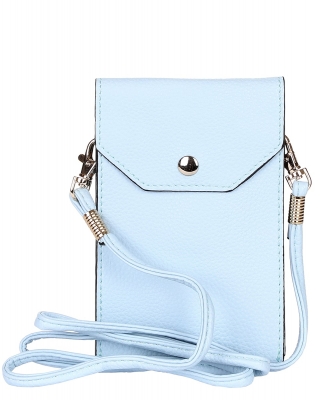 PU Leather Lightweight Mobile Phone Smartphone Cross Body LI-3850 BLUE